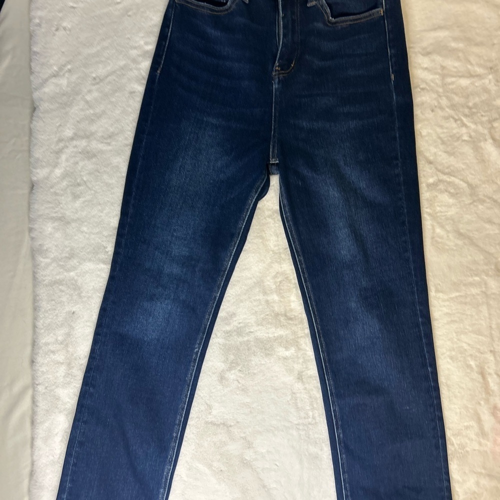 Vervet High Rise Slim Straight Jeans Raw Hem Dark Wash Women’s 25 - Picture 8 of 10